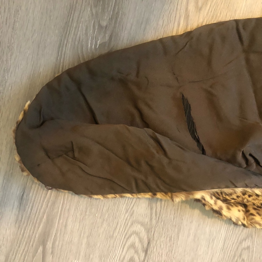Real Leopard Fur Scarf - Golden Brown - Picture 8 of 10